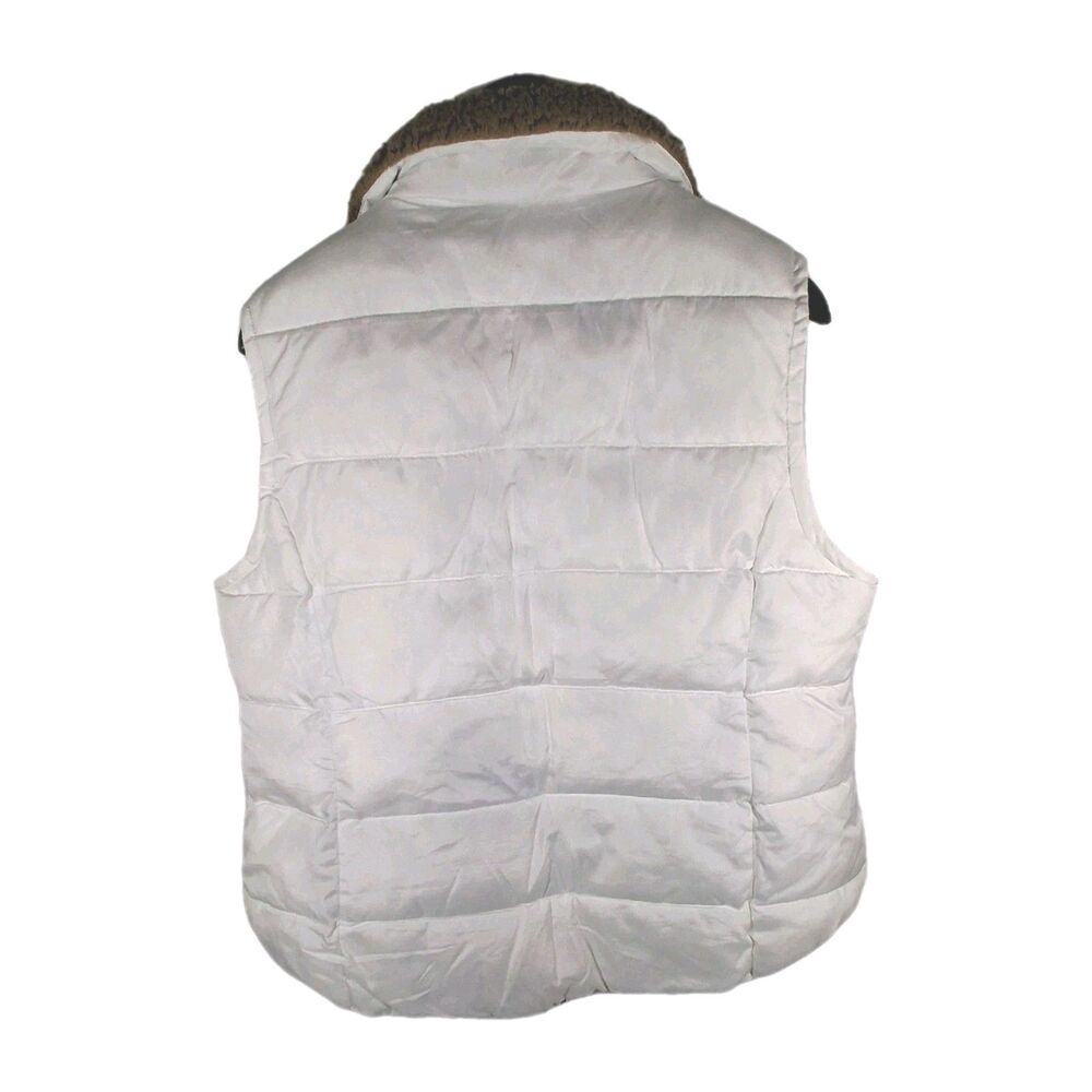 Ruff Hewn Women’s 2X Faux Fur Collar White Puffer Vest Classy Cozy - Picture 7 of 7